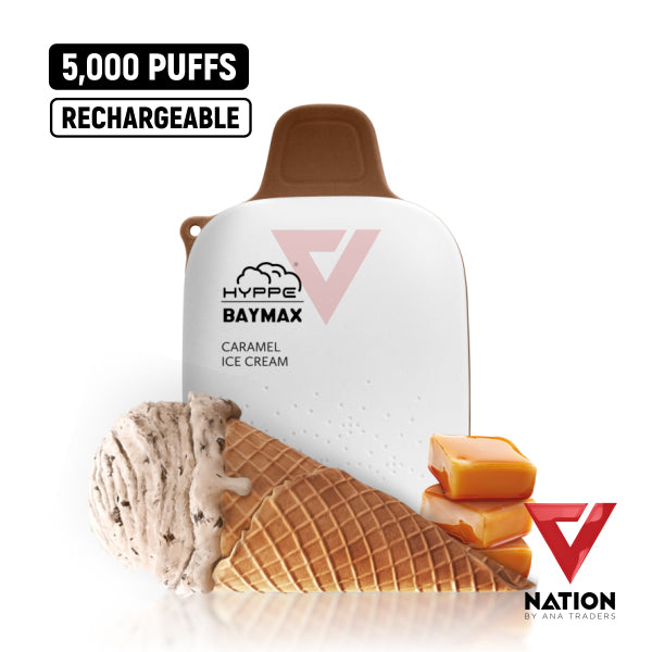 HYPPE BAYMAX CARAMEL ICE CREAM 5% 5000 PUFFS