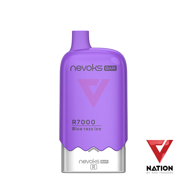 NEVOKS BAR R7000 KIT BLUE RAZZ ICE 5% 7000 PUFFS  (REMOVABLE BATTERY)