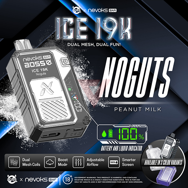 NEVOKS BAR ICE PEANUT MILK 2% 19K PUFFS (NOGUTS) 