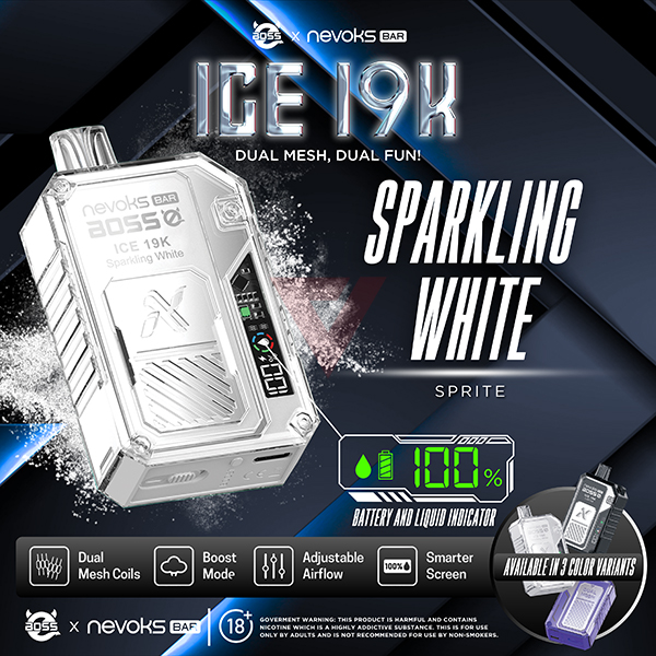 NEVOKS BAR ICE SPRITE 2% 19K PUFFS (SPARKLING WHITE)